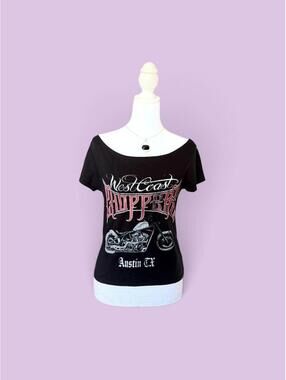 West Coast Choppers black off the shoulder top